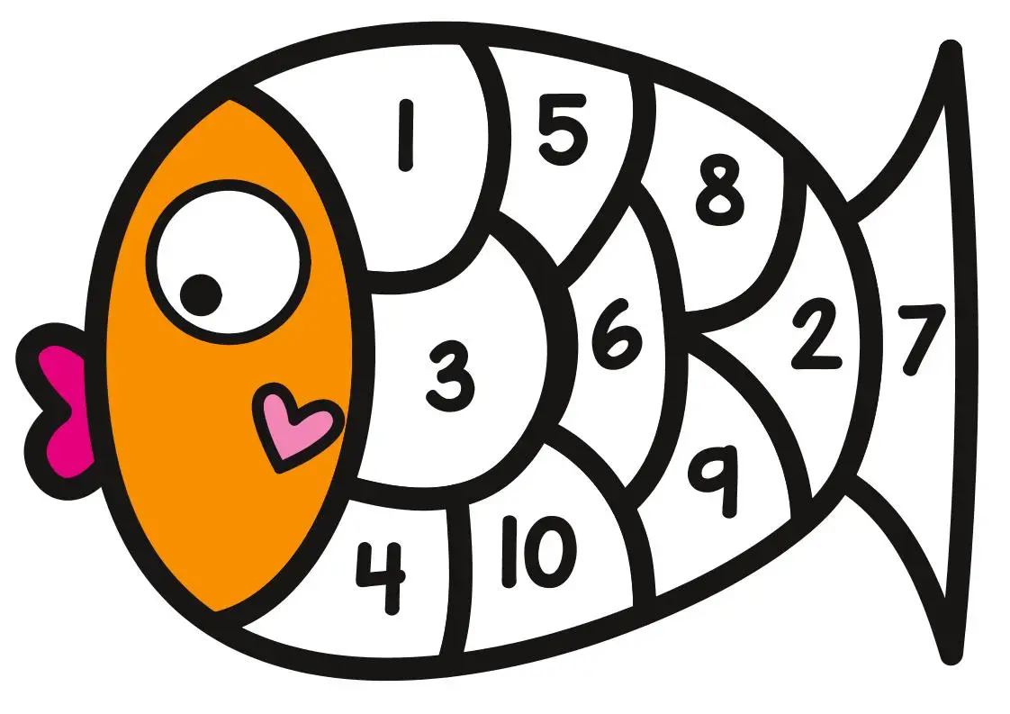 幼小衔接-小鱼数字拼图页-方舟智库